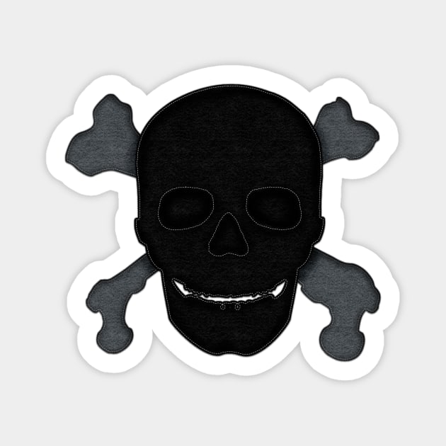 Felt Look Skull and Crossbones | Halloween Stickers by Cherie(c)2021 Sticker by CheriesArt